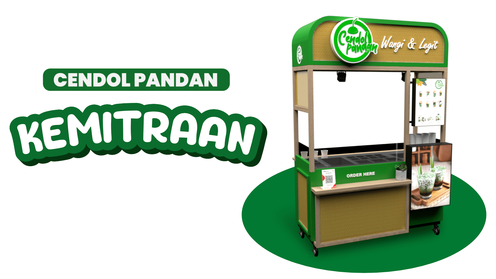 Banner cendol pandan kemitraan